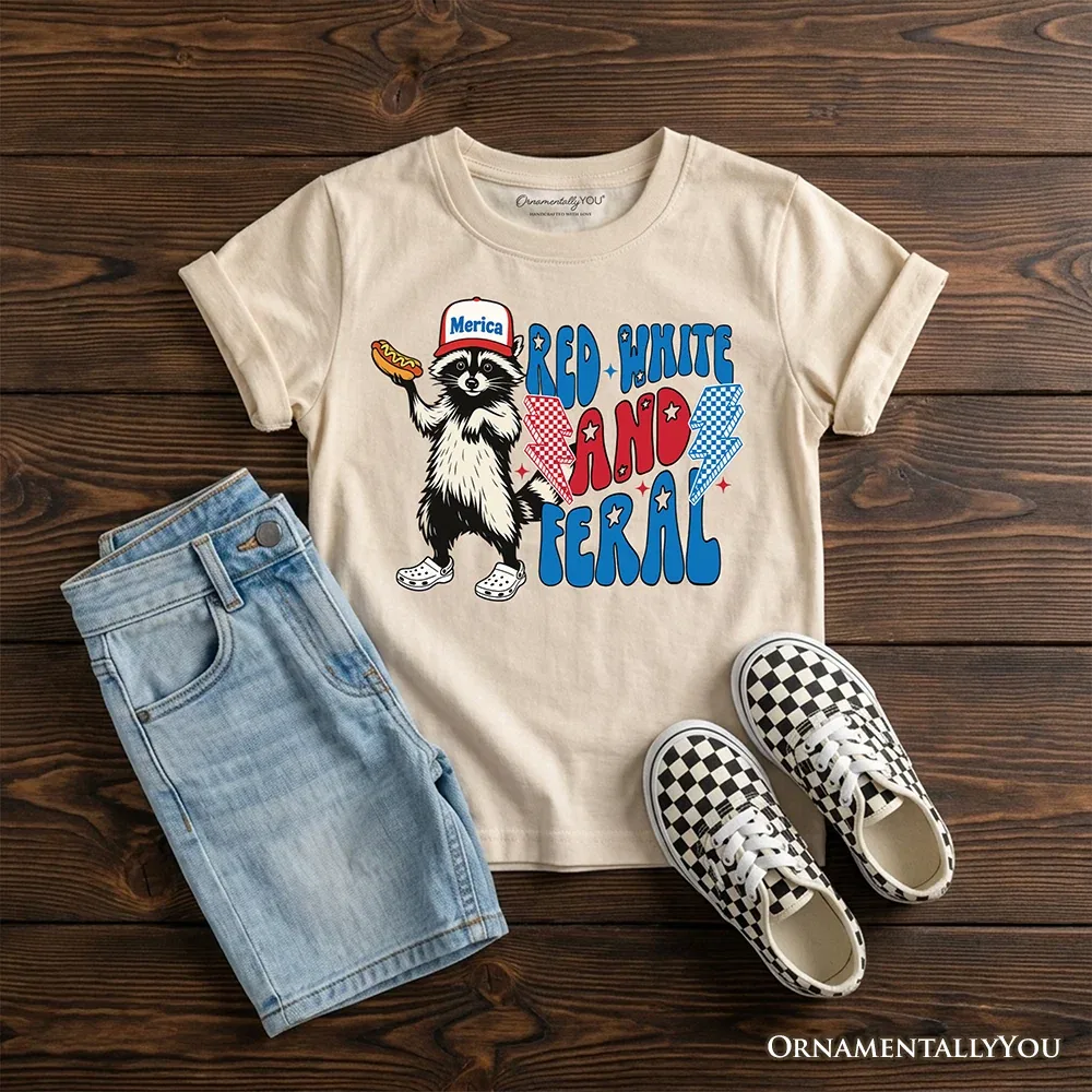 Детская футболка с принтом Wild Raccoon American Graphic OrnamentallyYou, Sand