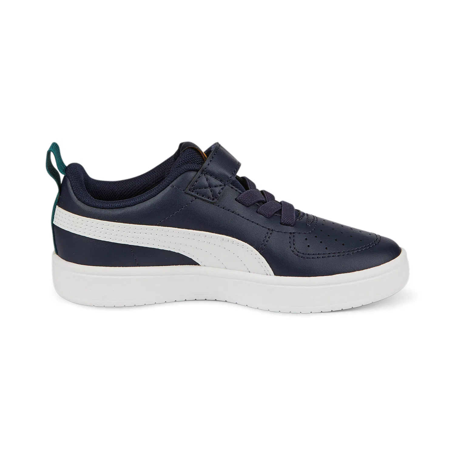 Детские полуботинки на шнуровке и липучке Rickie AC Puma, Dunkelblau Weiss — фото 4