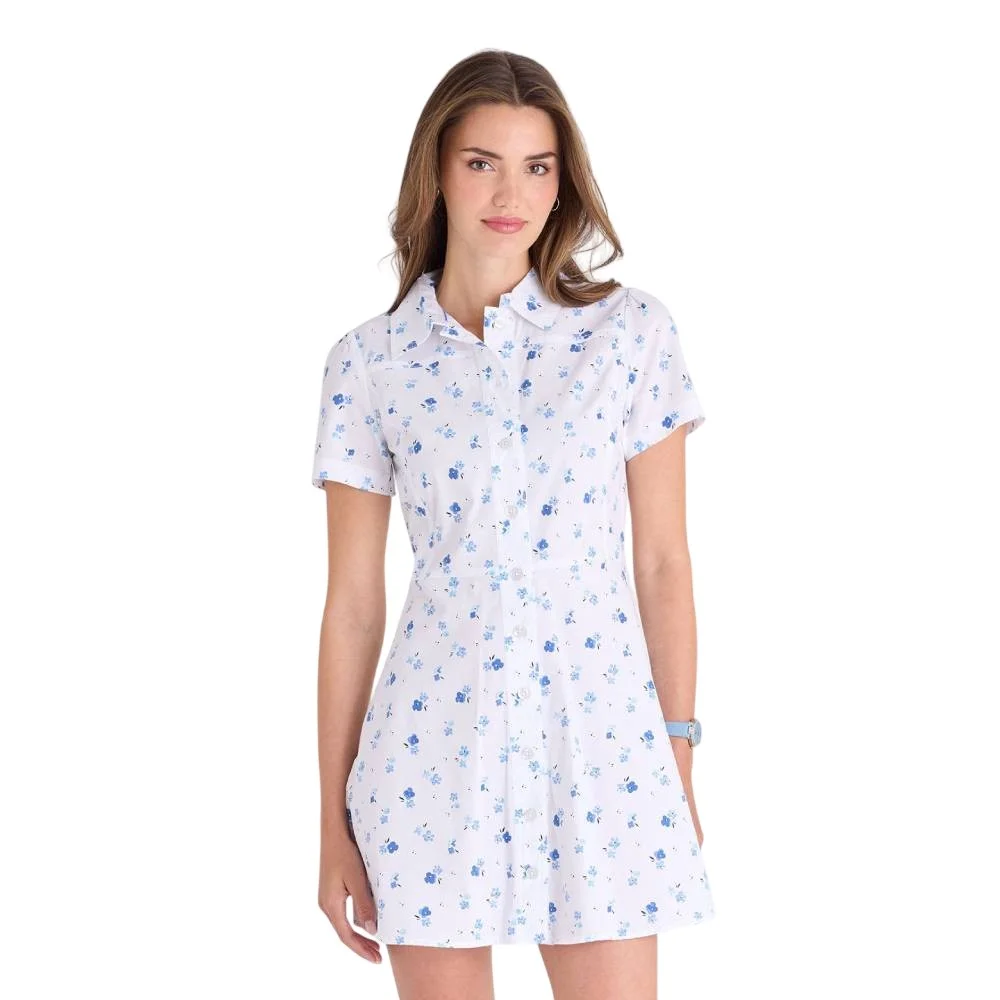 Женское платье U.S. Polo Assn. Floral Fitted Poplin Circle, белый
