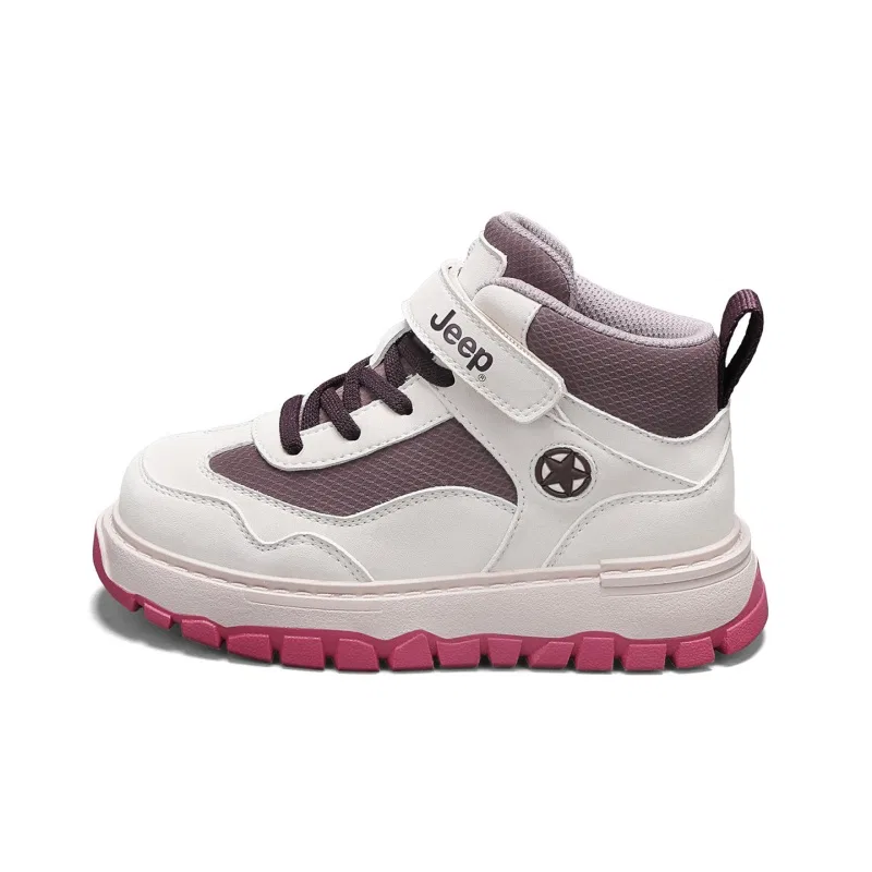 Детские кроссовки для скейтбординга с ретро-стилем Jeep, Beige Rose Red