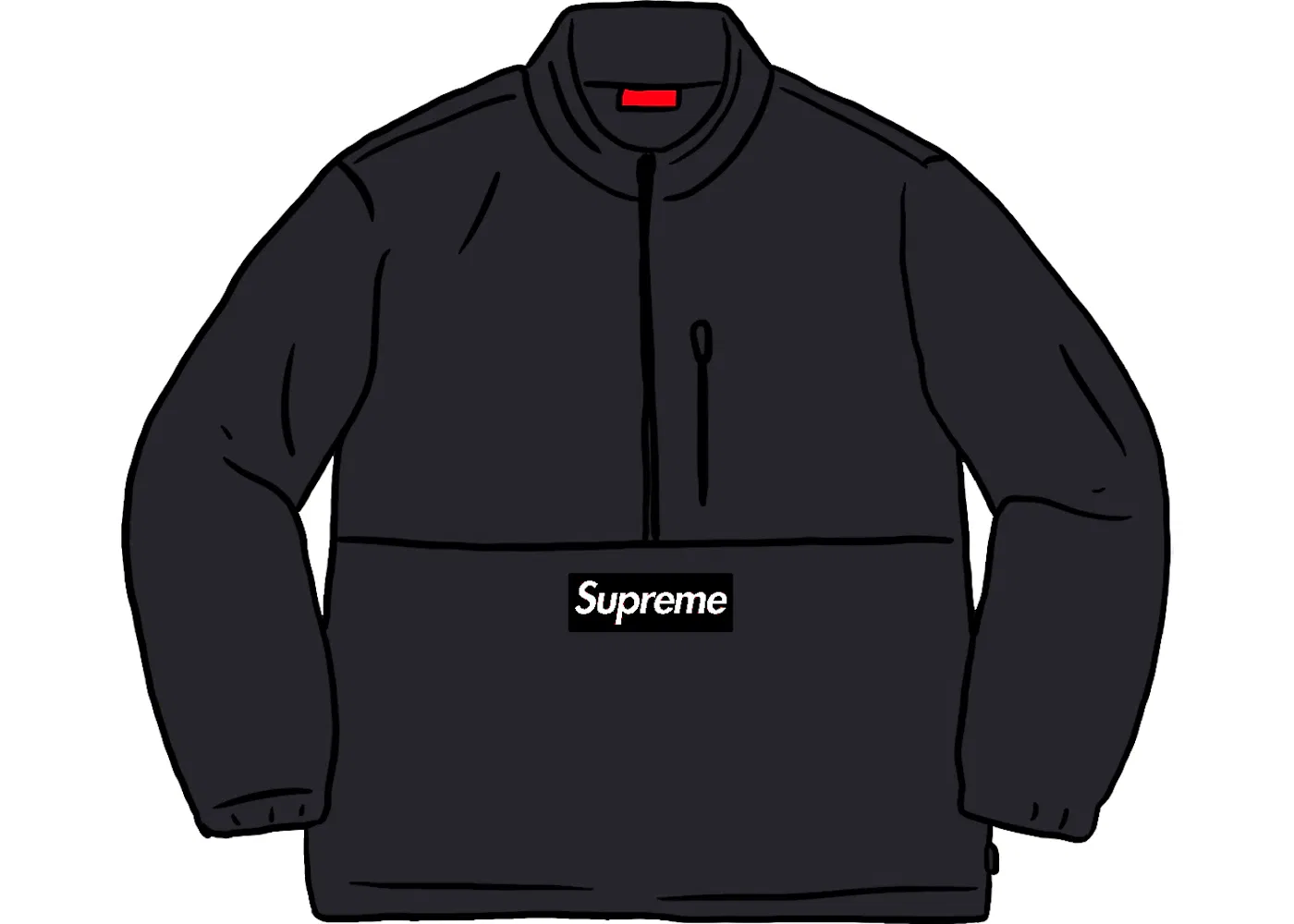 Мужской пуловер с принтом Polartec Half Zip Pullover Supreme, Black