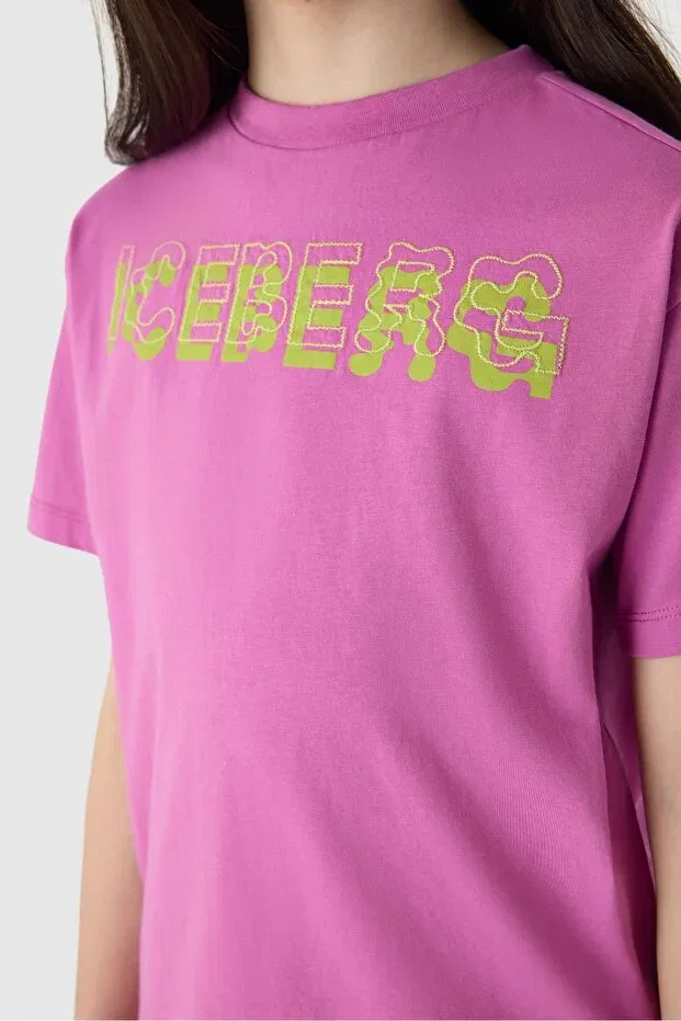 Детская футболка для девочек хлопковая Iceberg, Pink — фото 4