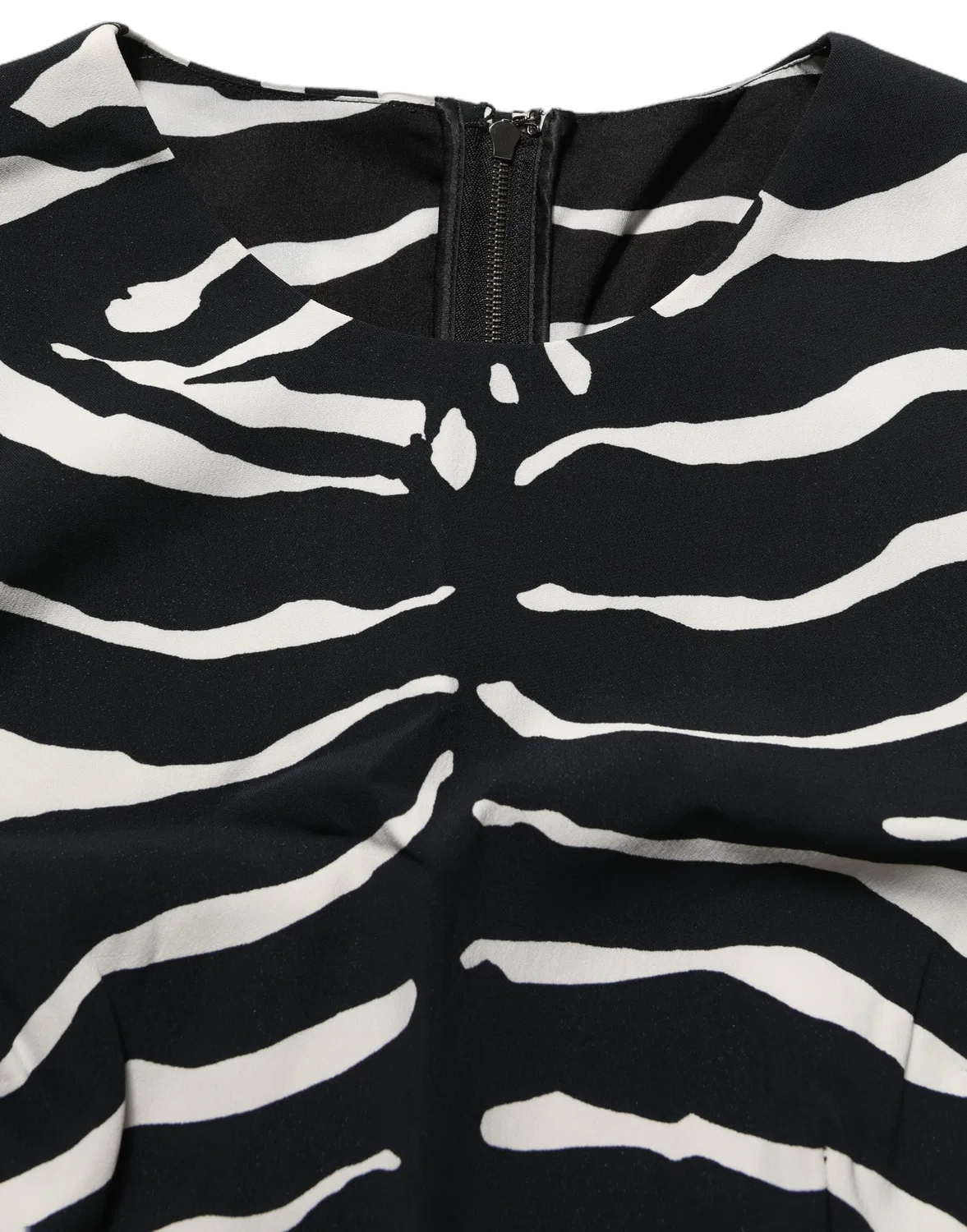 Женский топ без рукавов с принтом зебры укороченный Black White Zebra Dolce & Gabbana, Black and White