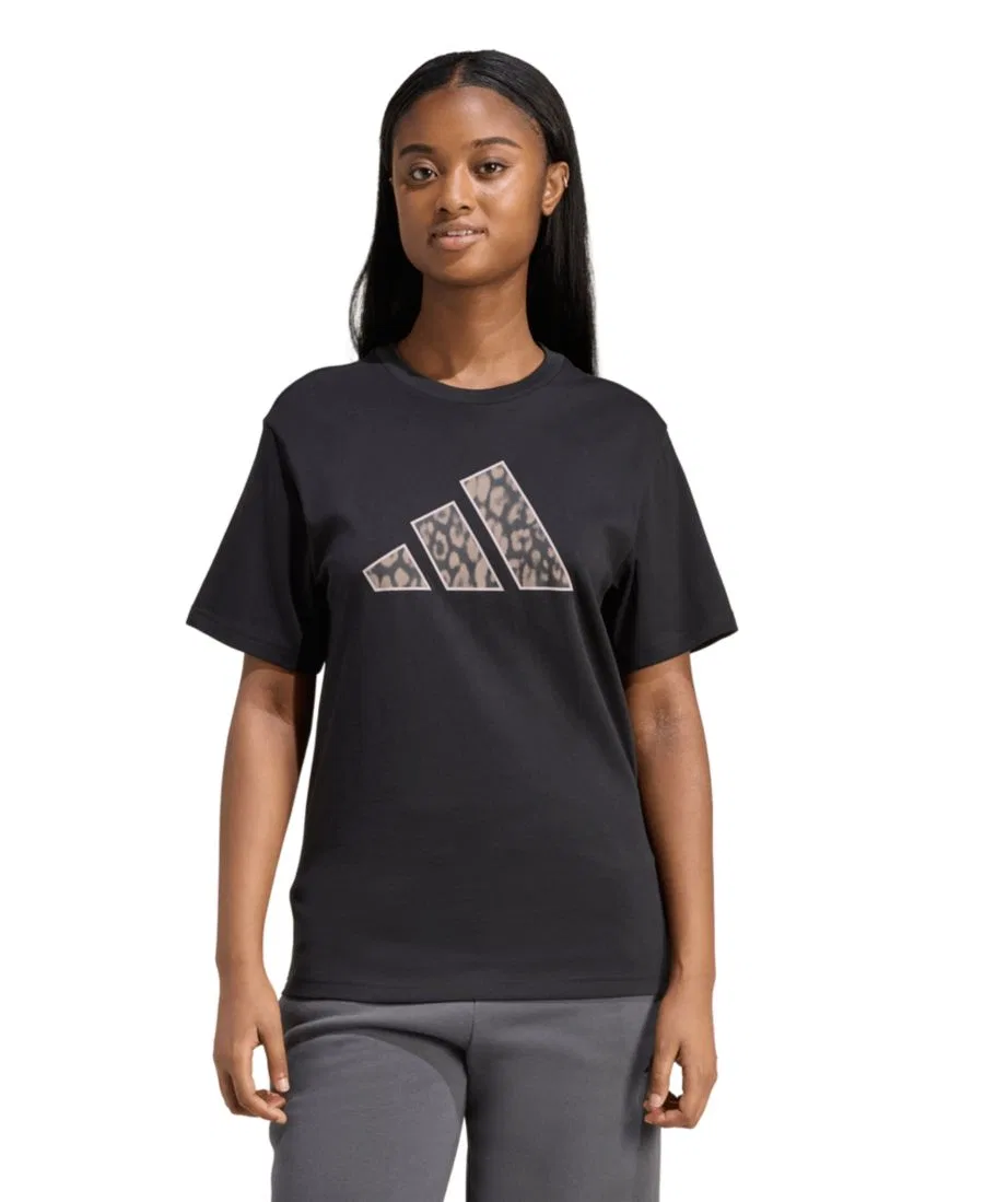 Футболка с рукавом коротким, с принтом adidas, Black