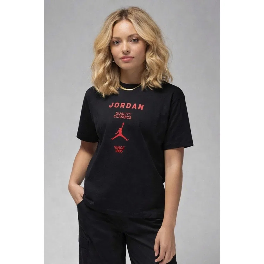 Женская футболка свободного кроя с принтом Jordan Girlfriend Loose Fit Nike, Черный