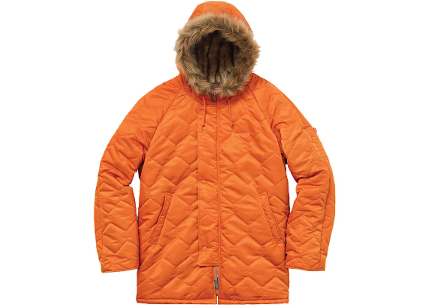 Мужская стеганая парка Supreme Quilted Flight Satin, цвет Burnt Orange