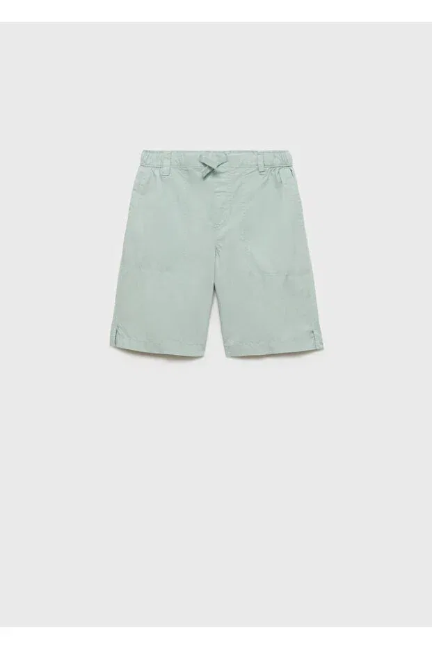 Детские шорты для мальчиков хлопковые Mango Kids, Pastel Green — фото 3