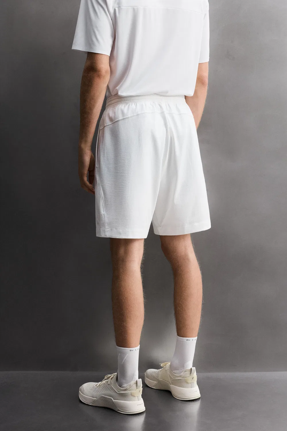 Тренировочные шорты из хлопковой смеси, 23 см ZARA, White — фото 3