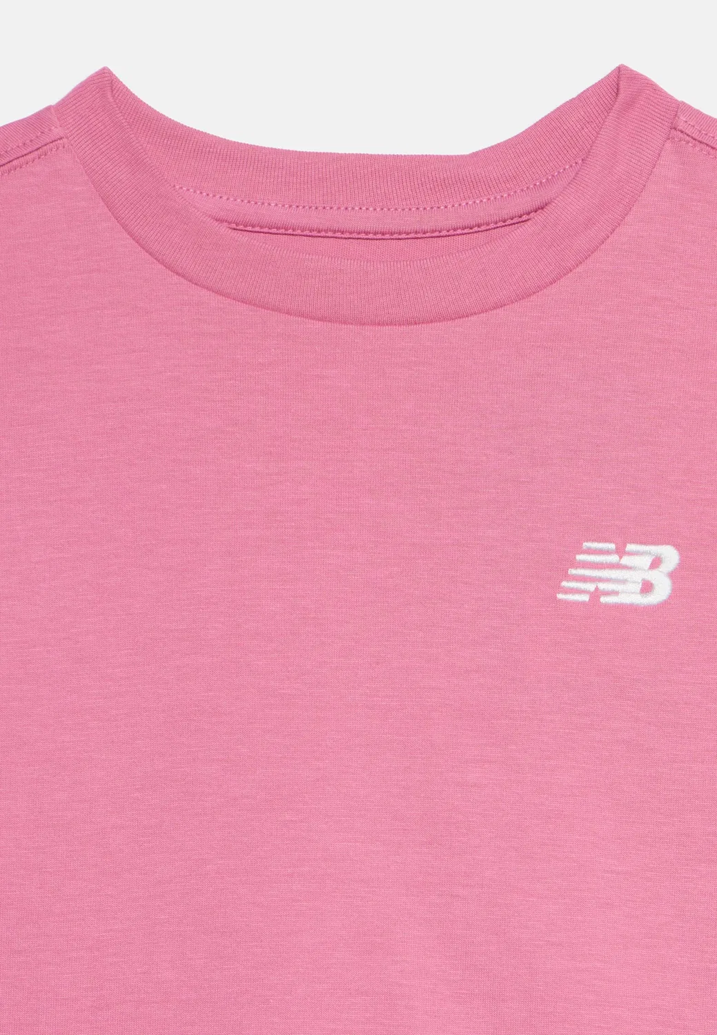 Футболка унисекс с небольшим логотипом - базовая футболка New Balance, Pink Eraser — фото 3