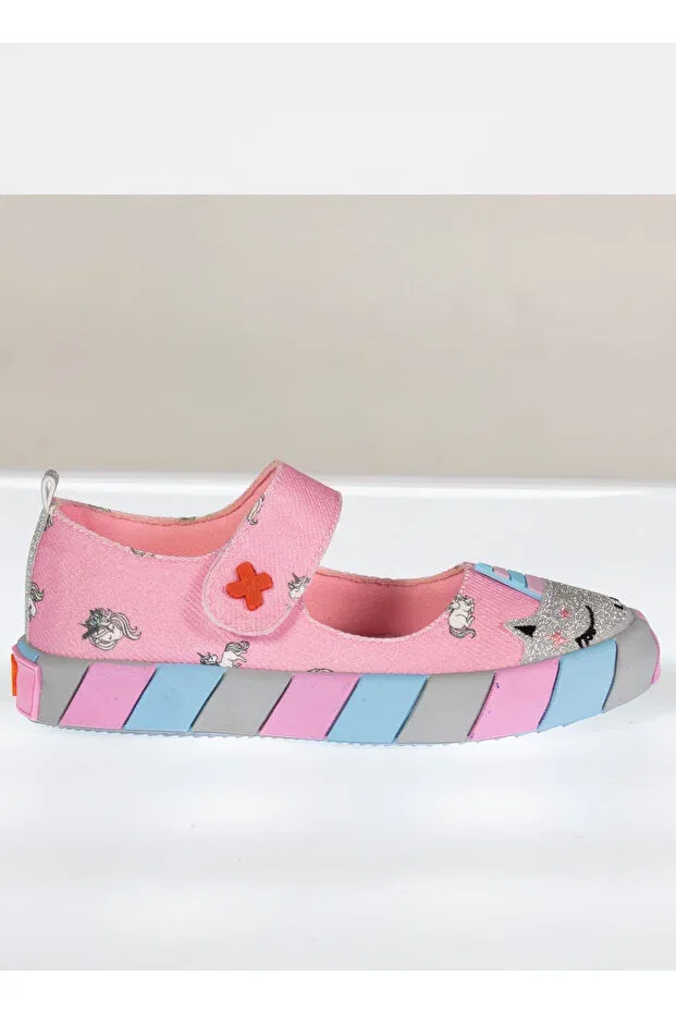 Детские балетки для девочек с принтом Unicorn Canvas 3d Girl Ballerina Sneakers Casabony, Pink — фото 3