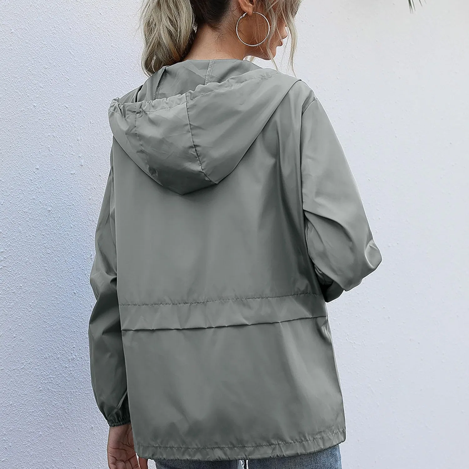 Женский дождевик с капюшоном для активного отдыха, Grigio — фото 2