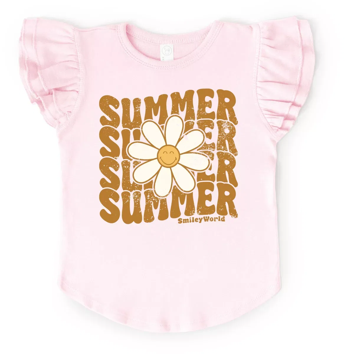 Детская футболка для девочек с принтом SmileyWorld Summer Wave Stacked The Juniper Shop, Lavender