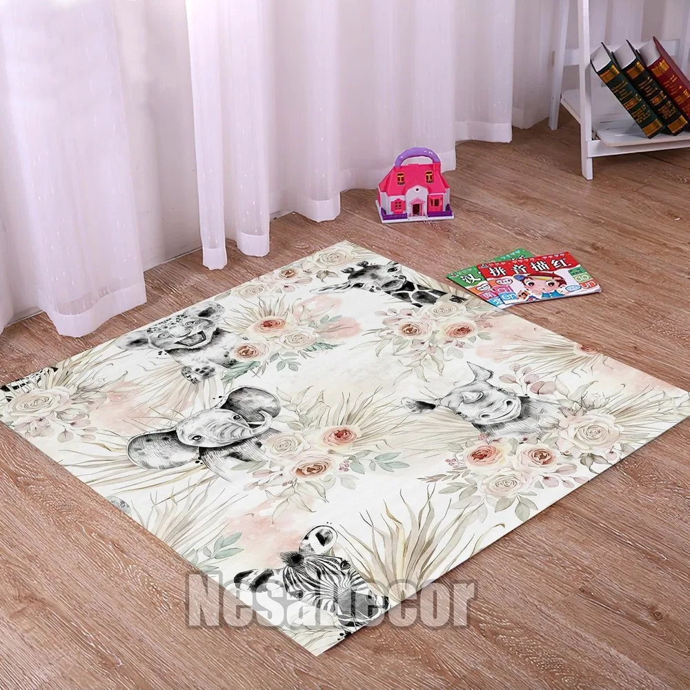 Детский ковер для комнаты 10 мм с принтом сова в пижаме Nesa Decor — фото 2