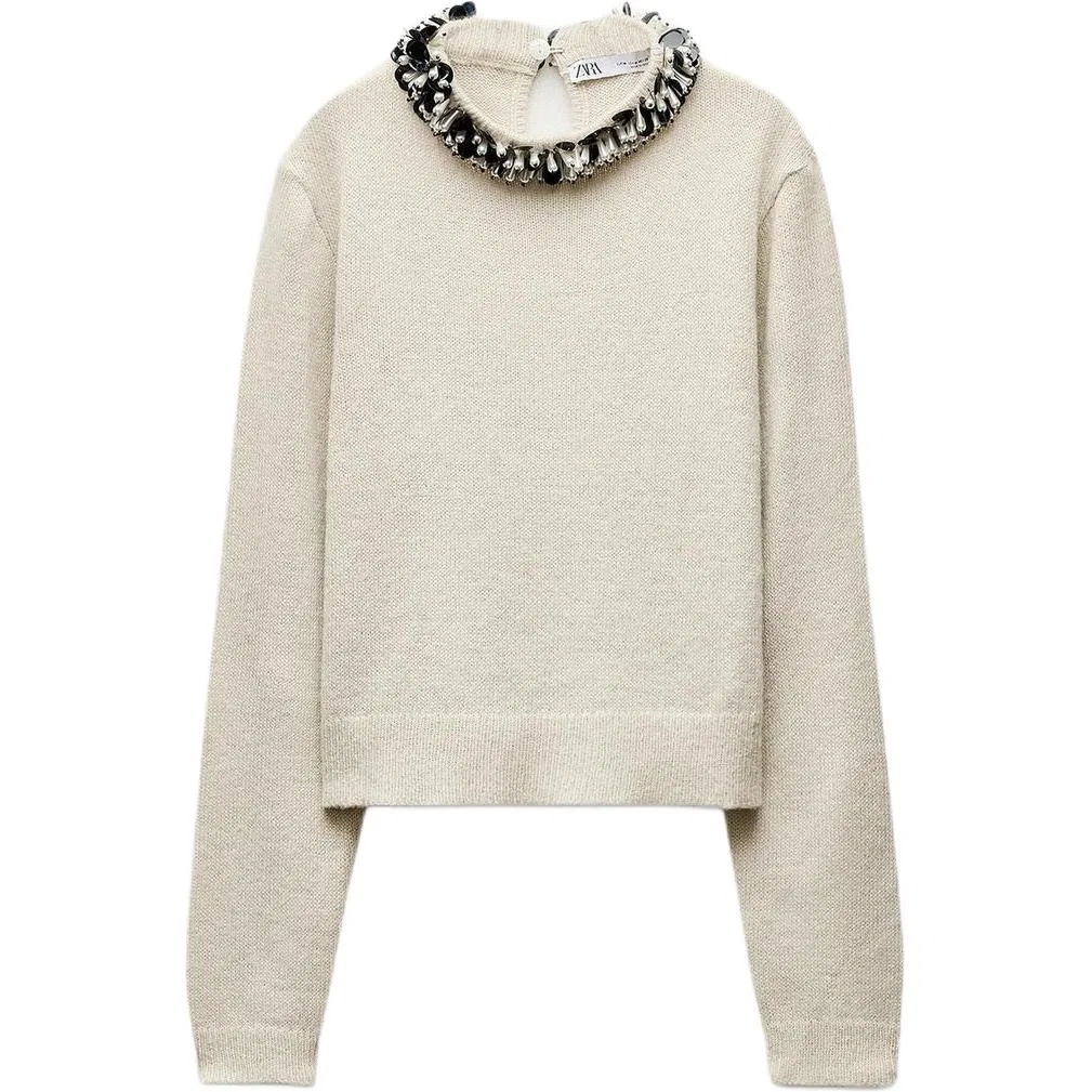 Женский трикотажный свитер Natural Color ZARA