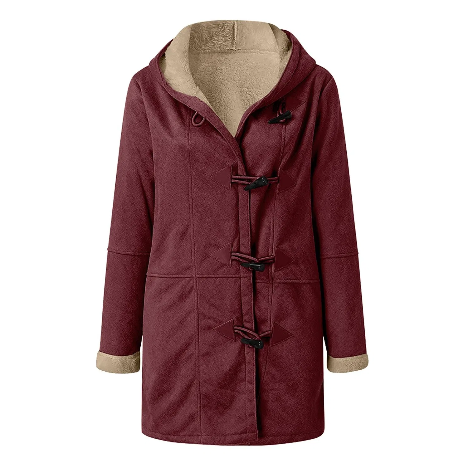 Женская куртка с капюшоном средней длины из флиса Falls Jacket, vino — фото 3