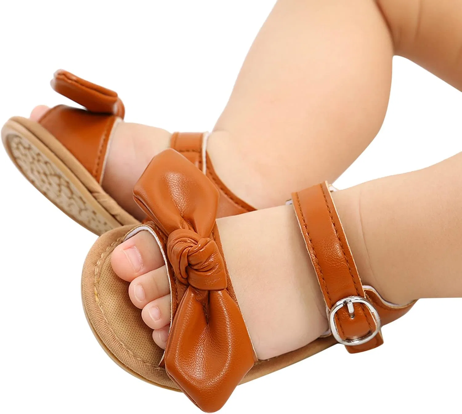 Детские сандалии для девочек с бантом Bowknot Prewalker Walkers, Brown — фото 2