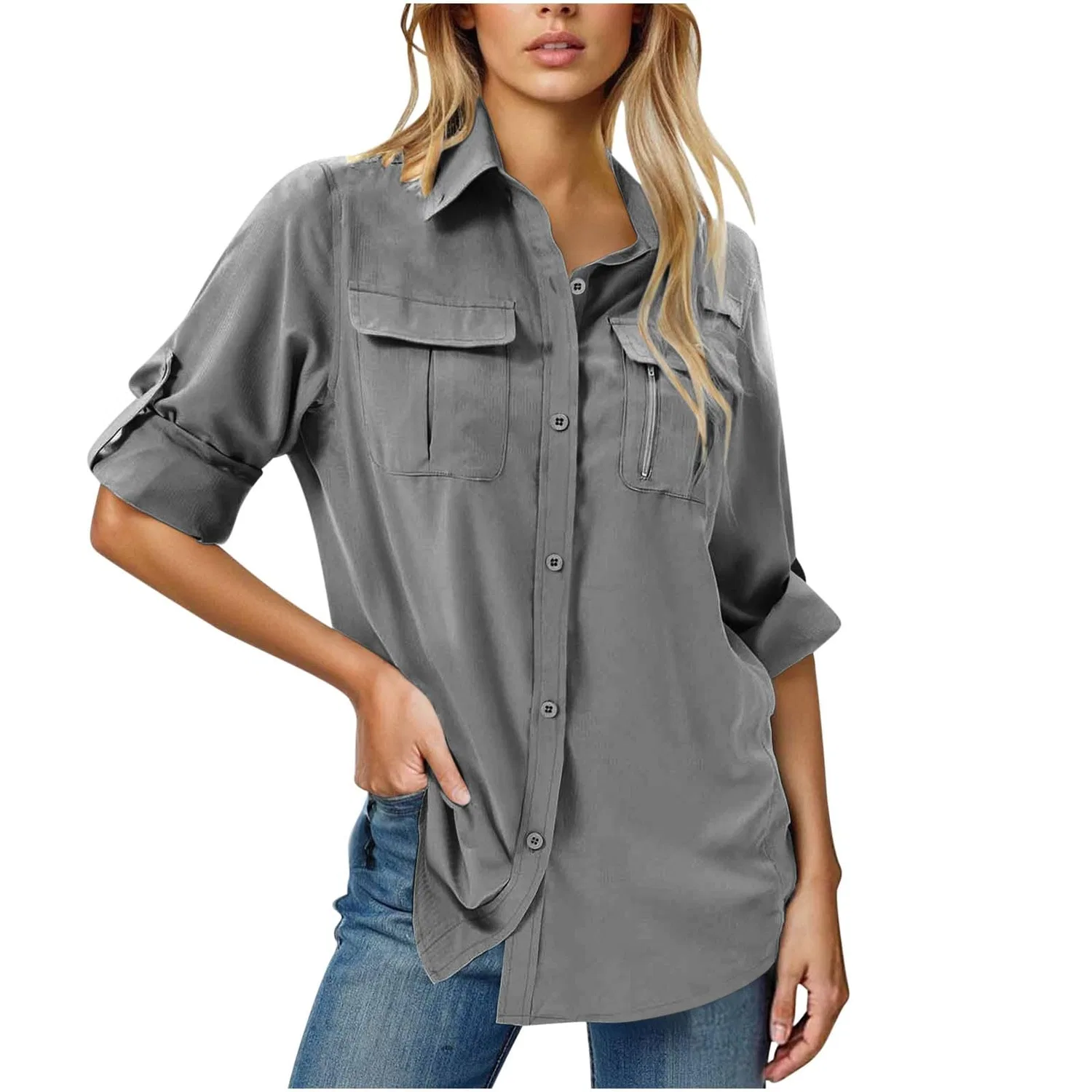 Женская рубашка с длинным рукавом Safari Shirt, Grey