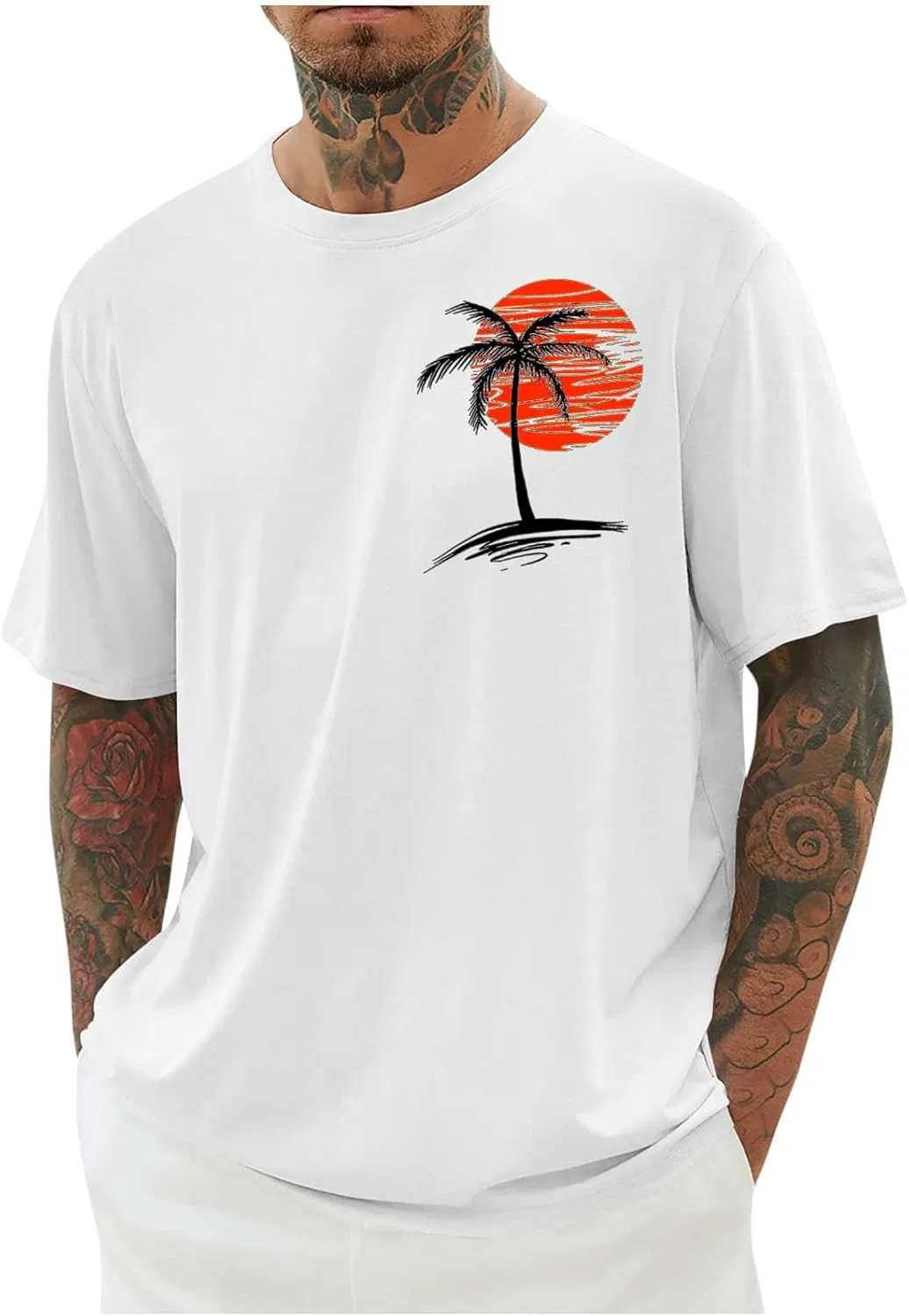 Мужская футболка с пальмами Oversized T-Shirt, White