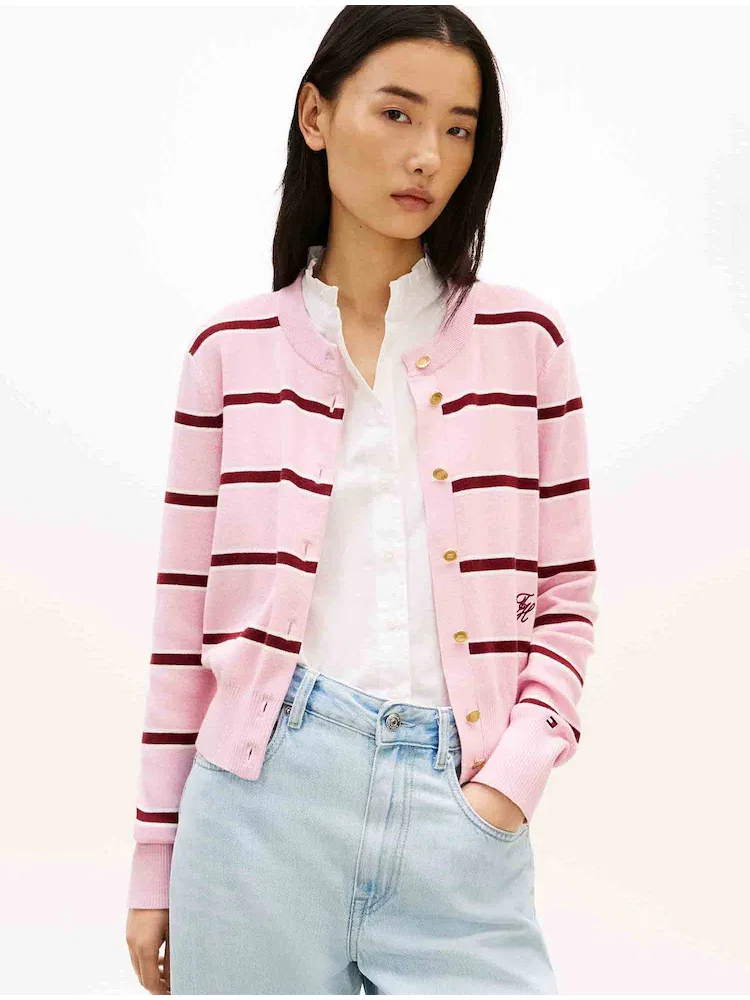 Кардиган полосатый TOMMY HILFIGER, Light Pink