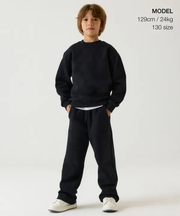 Тренировочные штаны с начесом, базовые, Musinsa Standard Kids, черный — фото 2