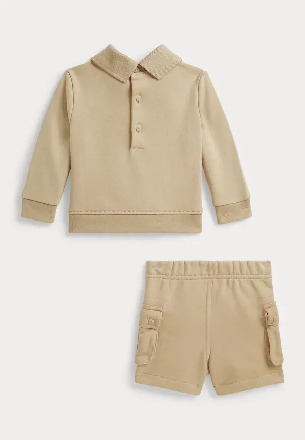 Комплект из худи и шорт хлопковый Madras-logo terry sweatshirt & short set Polo Ralph Lauren, Tallow Cream — фото 2