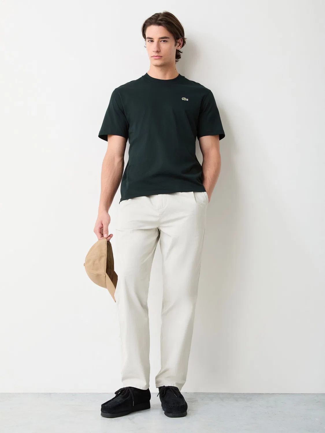Lacoste Черная хлопковая футболка свободного кроя средней плотности из джерси — фото 2