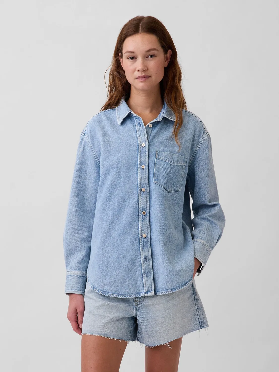 Рубашка джинсовая Oversized Gap Light Wash