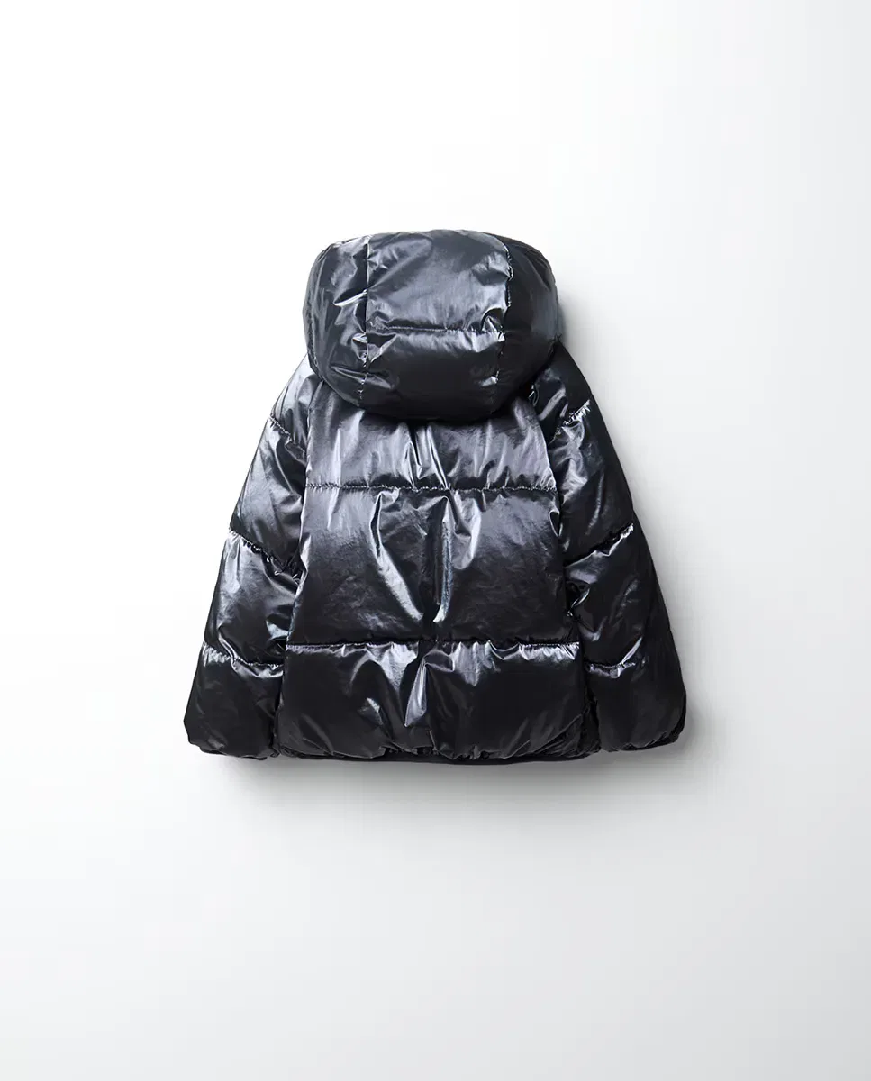 Детское пальто для девочек переливающееся двустороннее Abrigo reversible irisado Sfera, 820 Gris Medio — фото 4