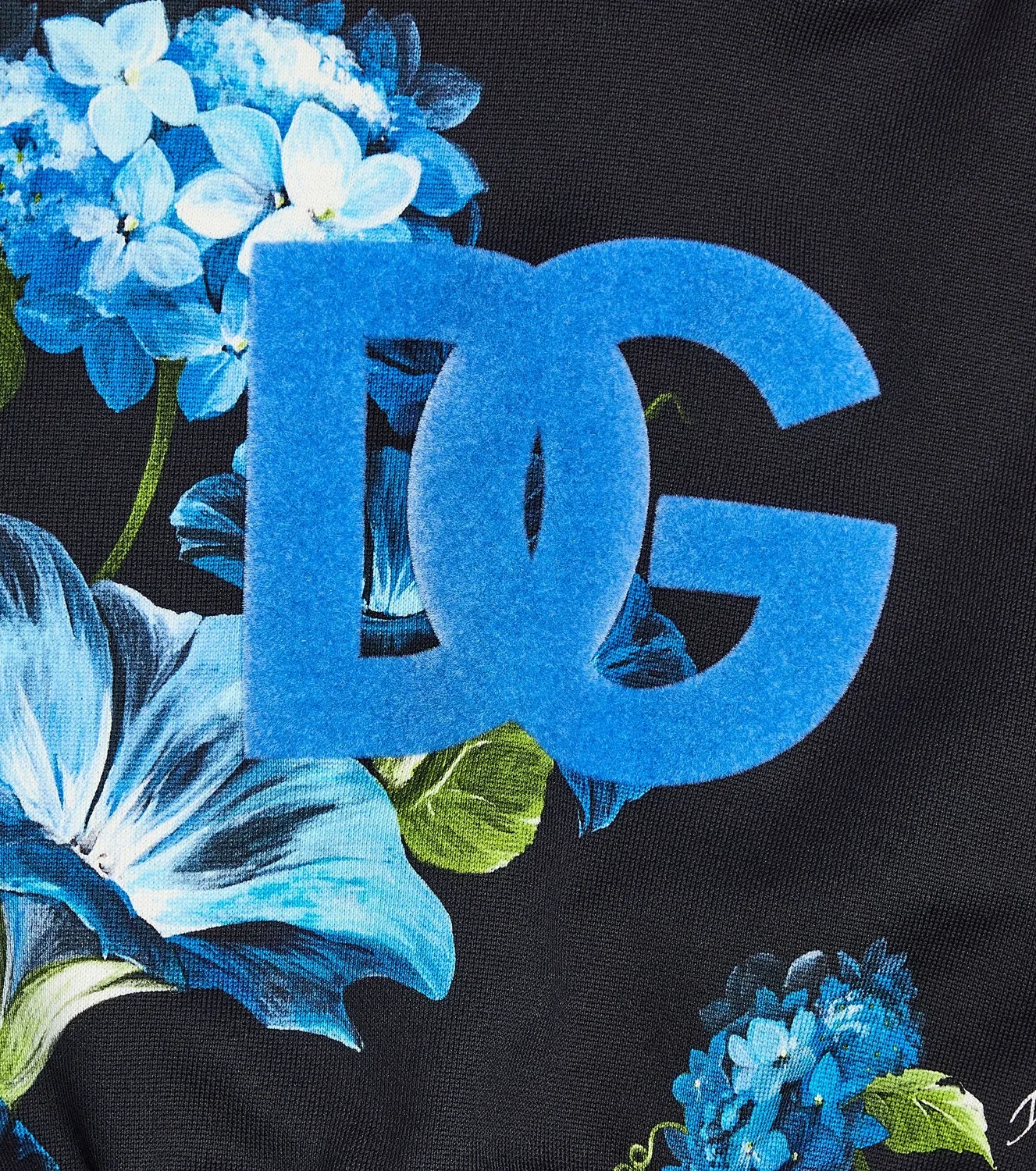 Худи из хлопкового джерси с цветочным узором Dolce&Gabbana Kids, черный — фото 3