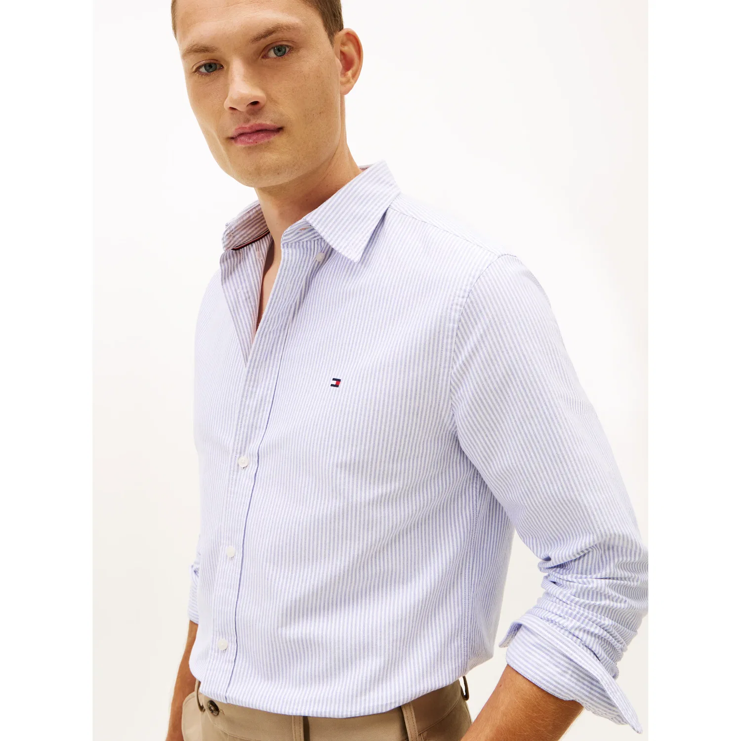 Мужская рубашка с длинным рукавом Regular Fit Tommy Hilfiger, Royal Blue/White — фото 2
