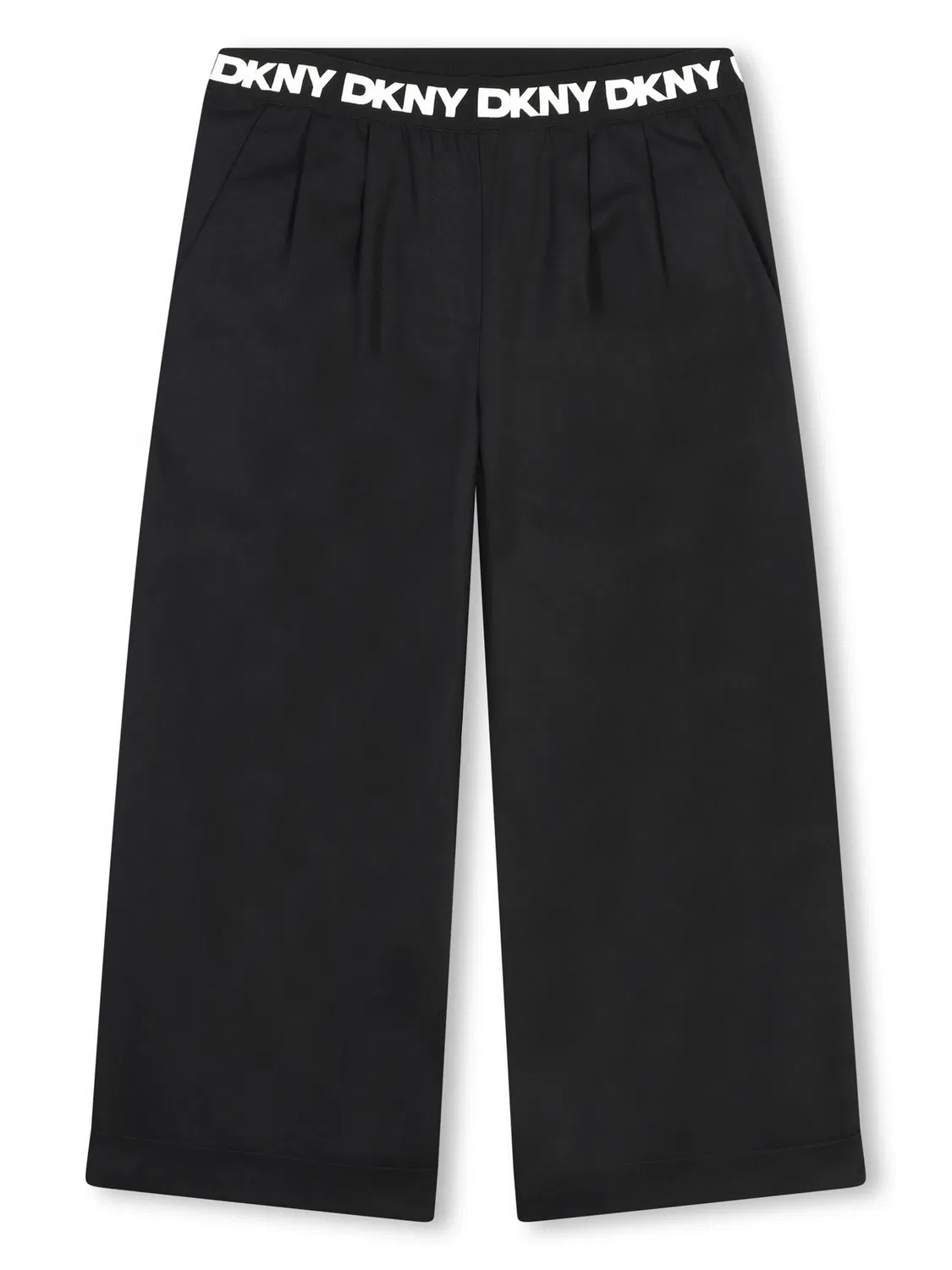 Широкие брюки с логотипом DKNY, черный