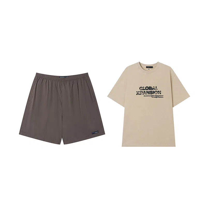 Детские шорты Casual из коллекции Evergreen, с футболкой, Teenie Weenie Men, Khaki Shorts+Beige T-Shirt