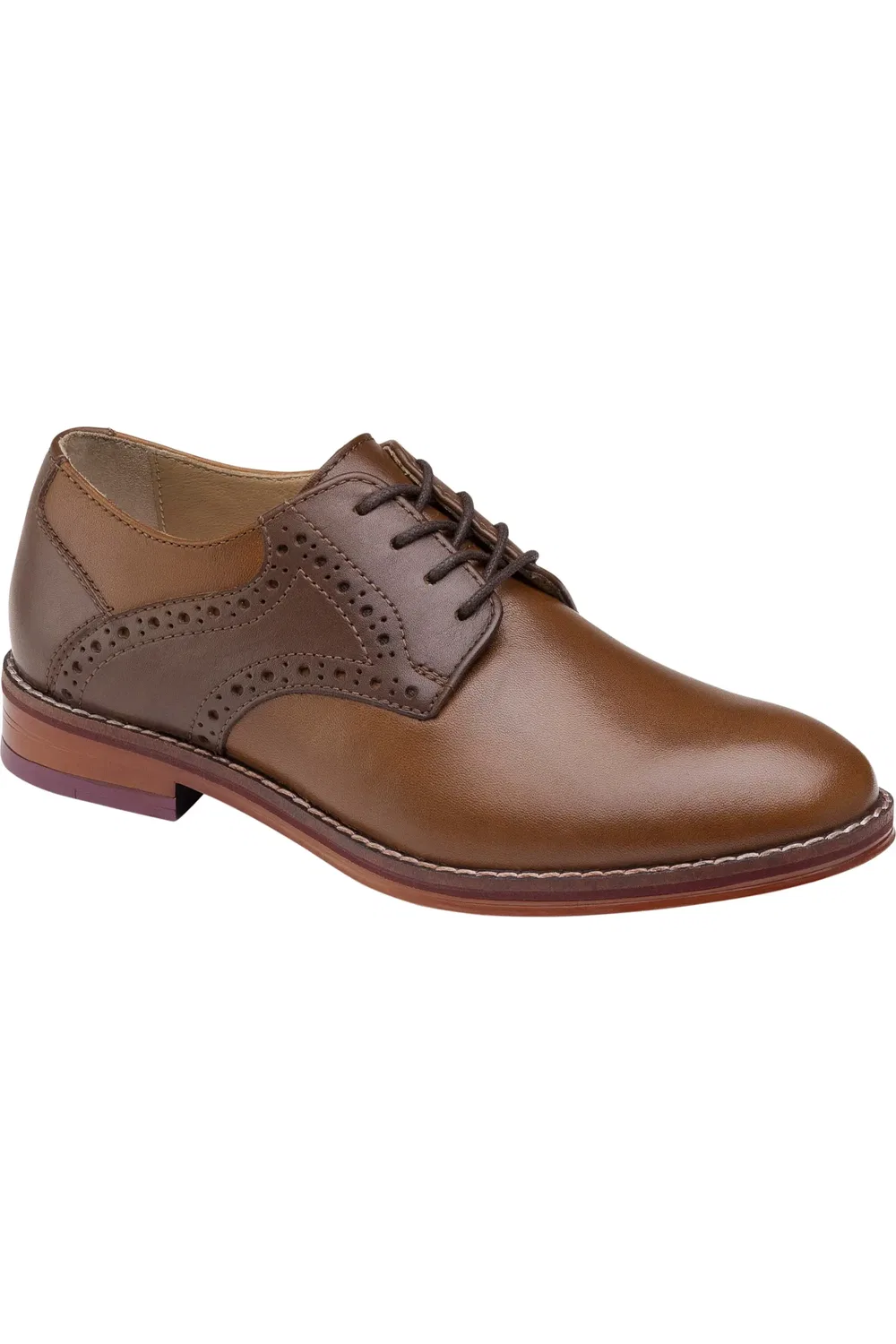 Детские туфли saddle shoe с отделкой brogue Conard Johnston & Murphy, Tan/Dark Brown Full Grain