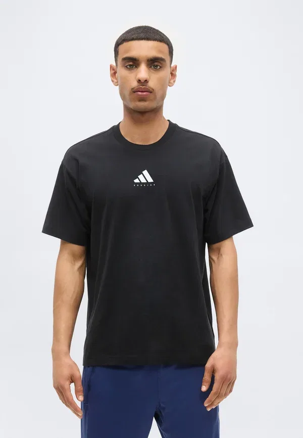 Футболка унисекс с принтом Run Adidas Performance, черный — фото 2