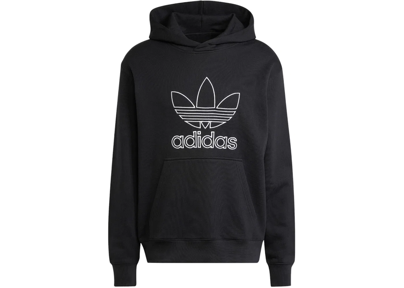 Мужское худи с принтом Adidas Adicolor Outline Trefoil, Black