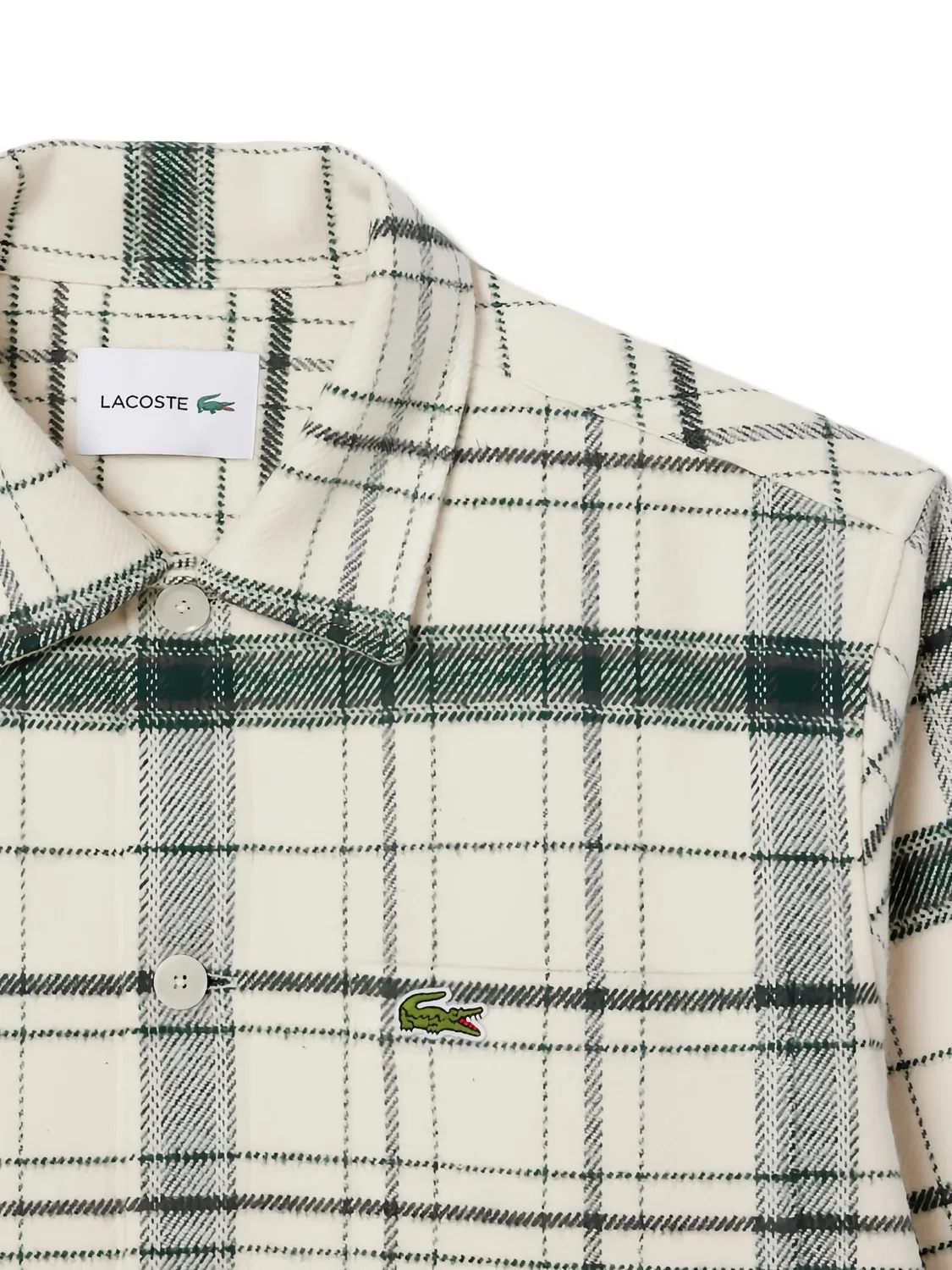 Рубашка фланелевая белая Lacoste, белый — фото 2