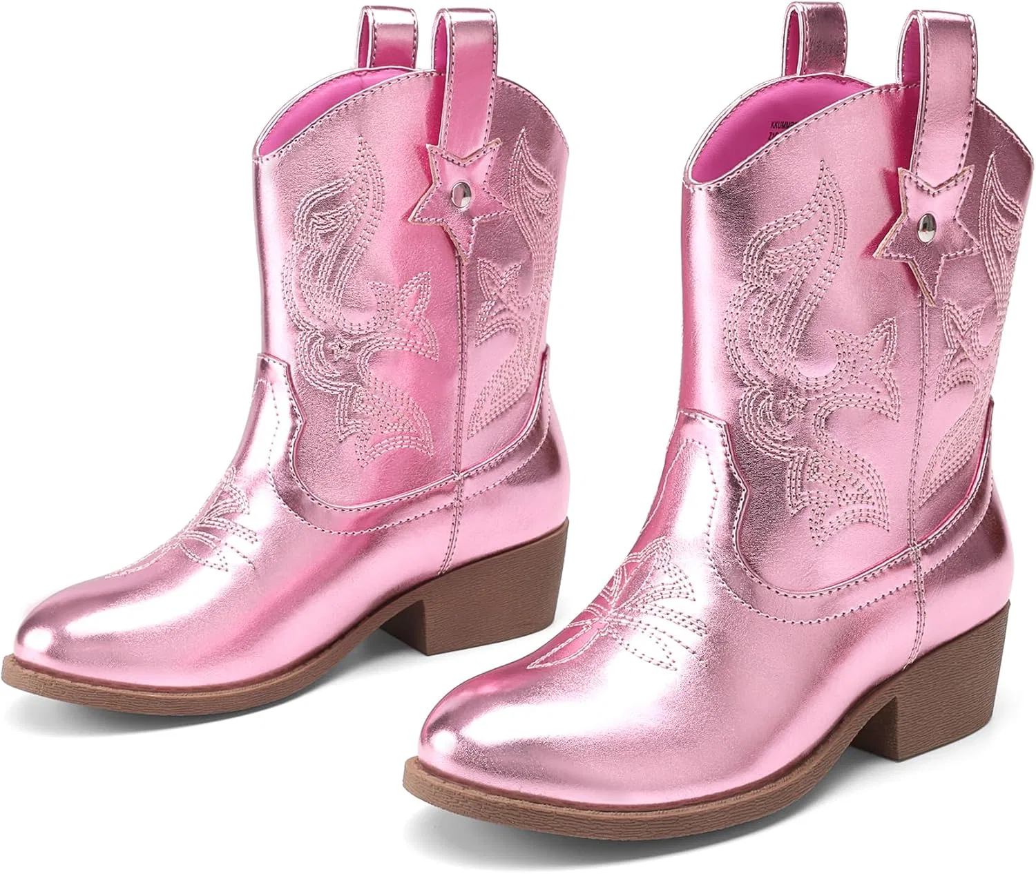Детские сапоги для девочек с вышивкой DREAM PAIRS, Pink — фото 3