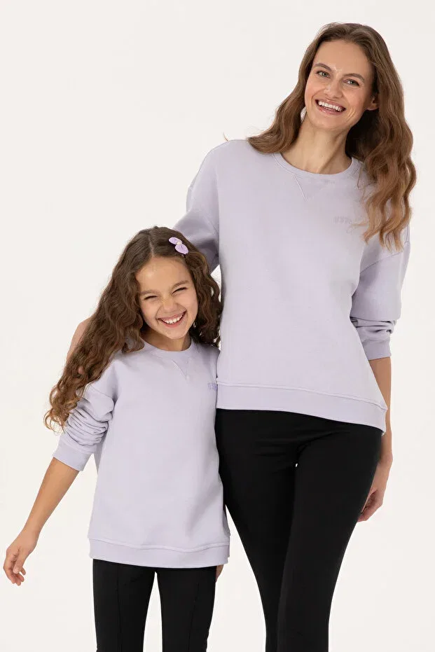 Детские свитшот для девочек с начесом U.S. Polo Assn., Lilac — фото 2
