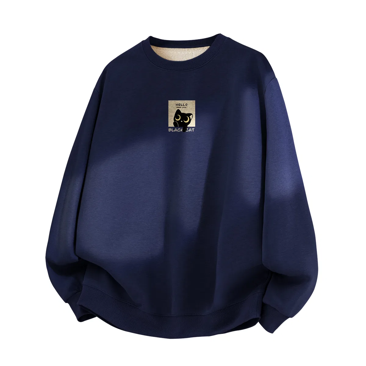 Детский свитшот с принтом Tonlion, Dark Blue (Tgood Luck Black Cat Won The Bid)