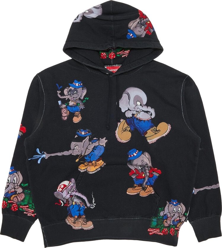 

Толстовка Supreme Elephant Hooded Sweatshirt 'Black', черный