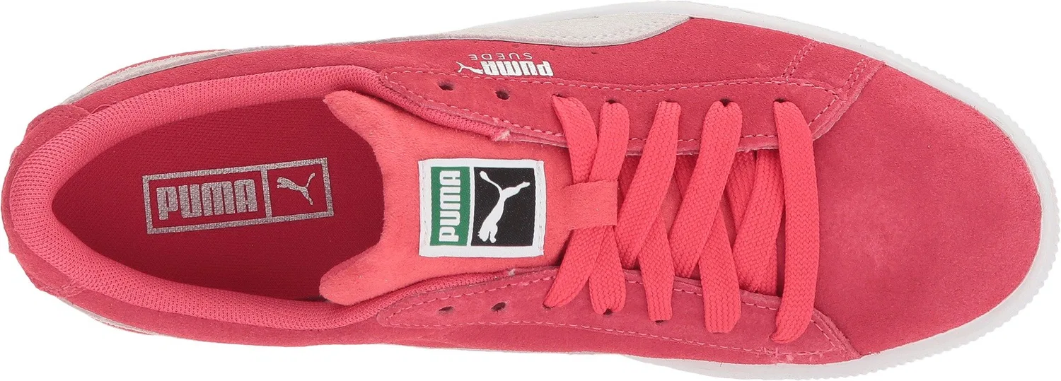 Детские кроссовки для девочек с замшей Suede Jr PUMA, Peach Purple Beetroot — фото 2