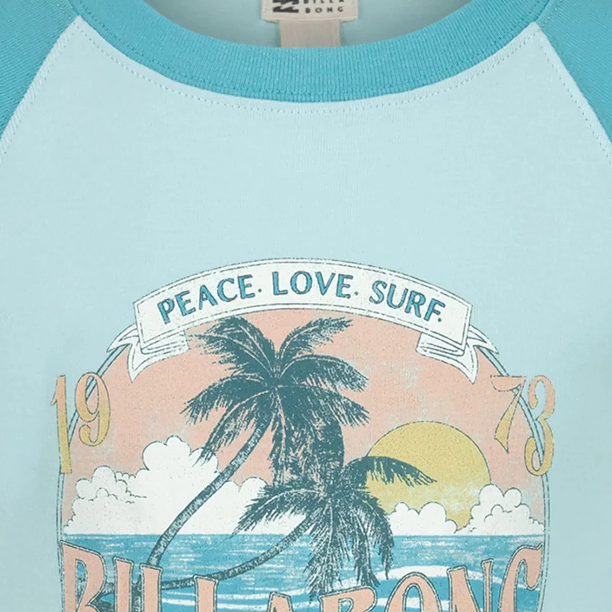 Детская футболка хлопковая с принтом Tropical Mindset Billabong, Mint — фото 3