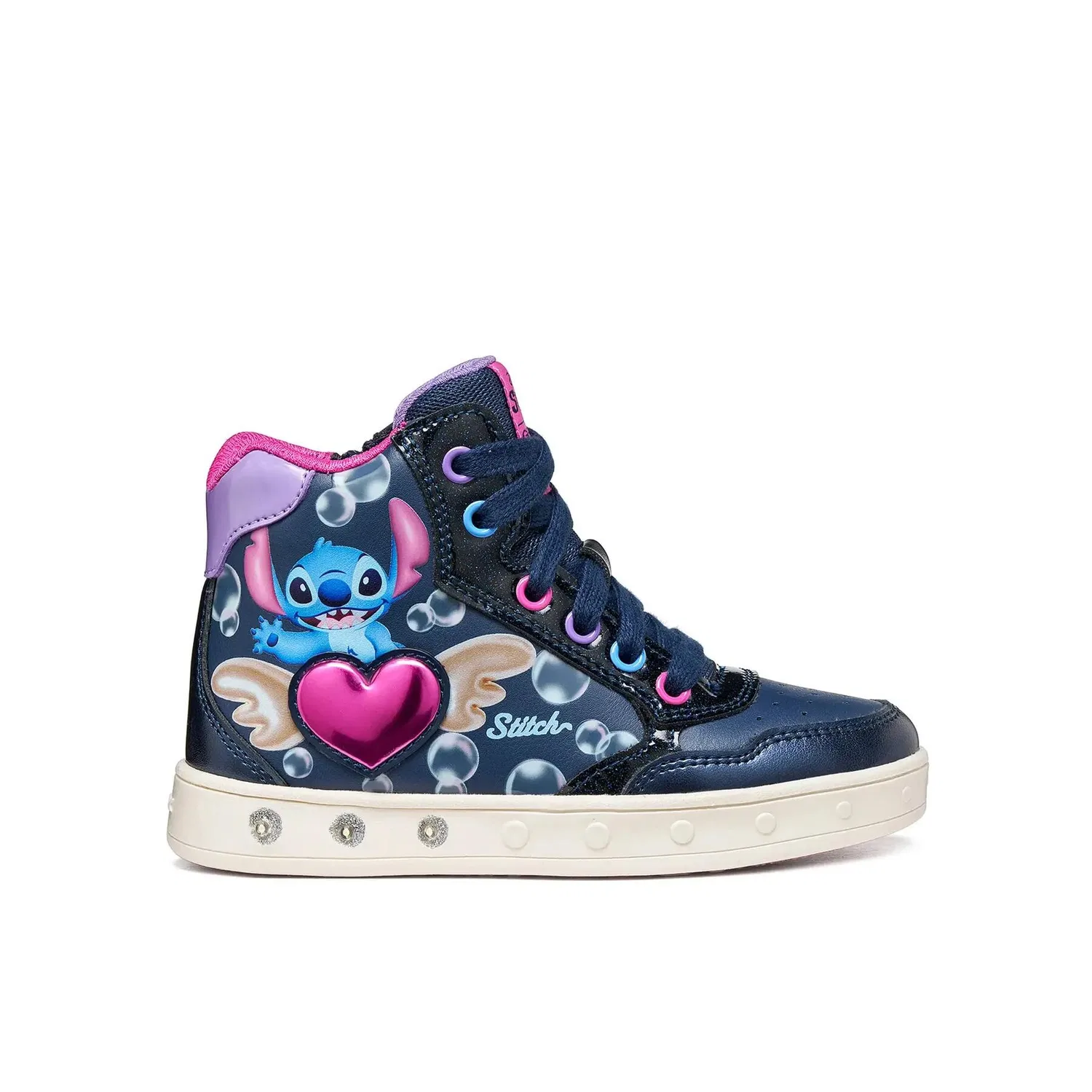 Детские кроссовки для девочек Geox Skylin Converse, Цвет BLAU / Navyblau / Fuchsienrosa