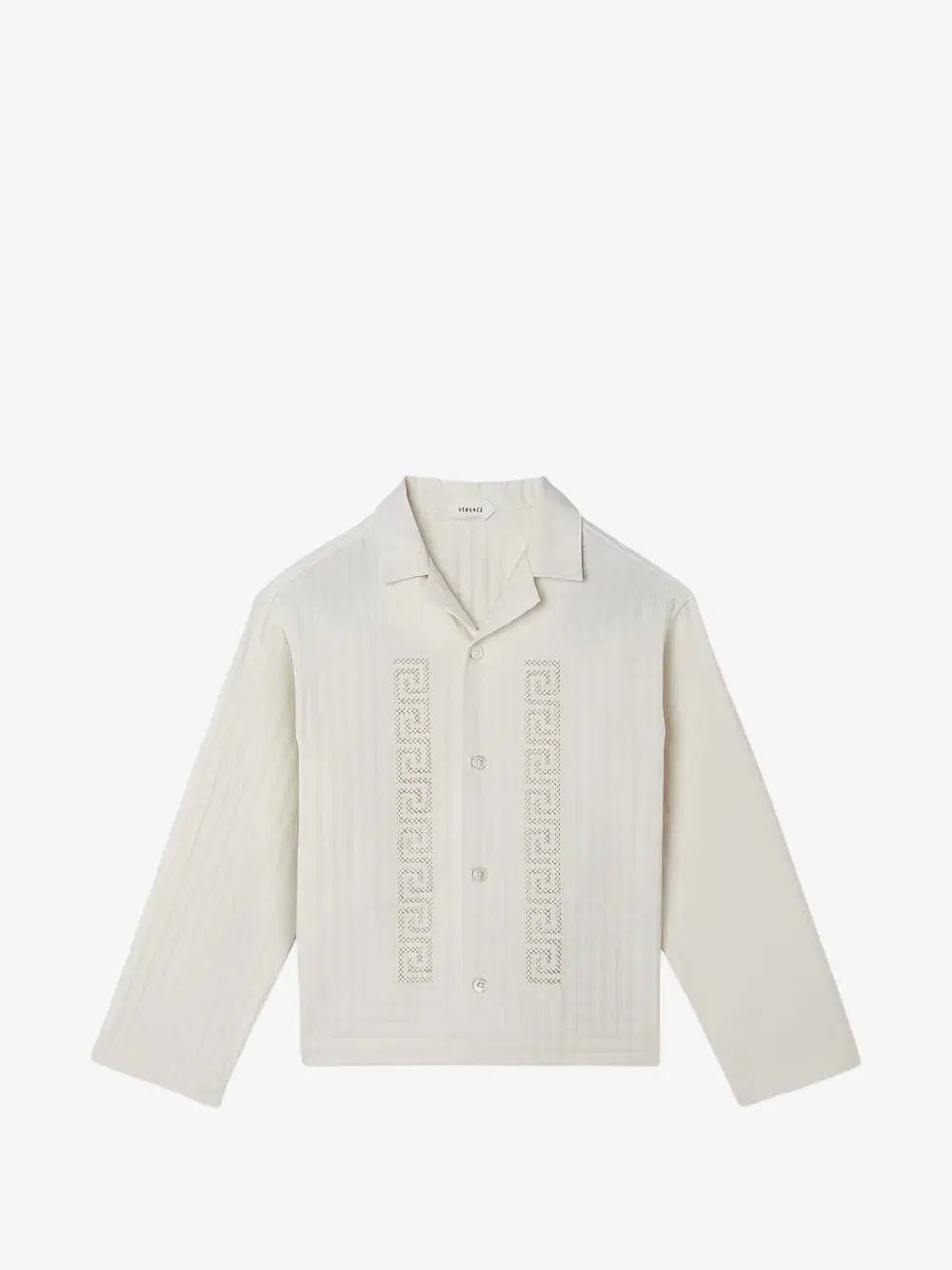 Рубашка с вышивкой Greca Versace Kids, белый