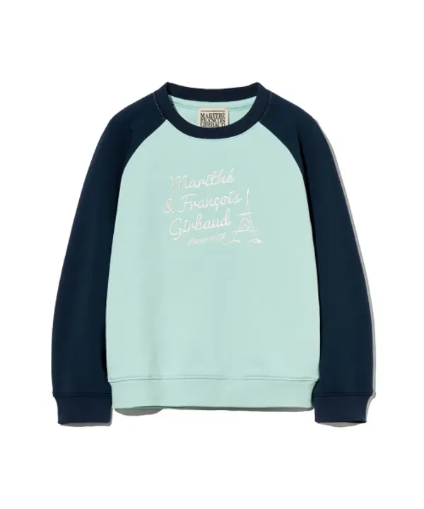 Свитшот детский с цветными вставками реглан, Marithé Kids, navy — фото 2