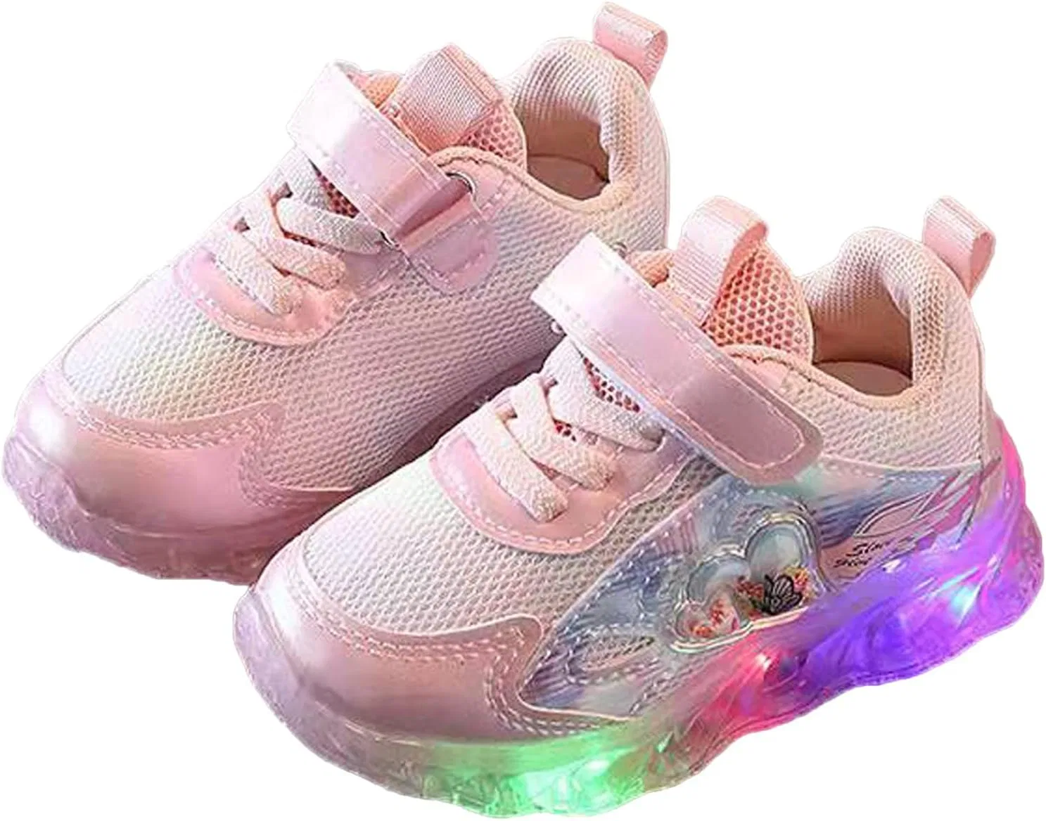 Детские кроссовки для девочек со светящейся сеткой Cartoon Sneaker, Pink — фото 4