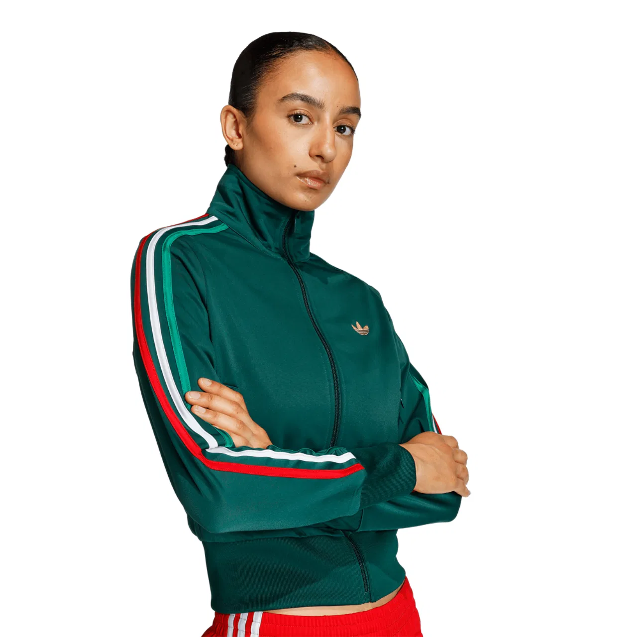 Женская куртка Firebird Classic Adidas Originals, цвет Bold Green/Team Dark Green/White — фото 4