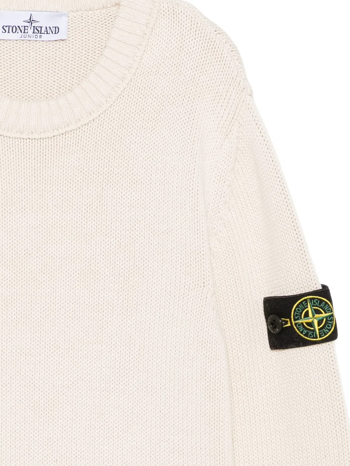 Свитер с нашивкой-логотипом Stone Island Junior, нейтральные цвета — фото 3
