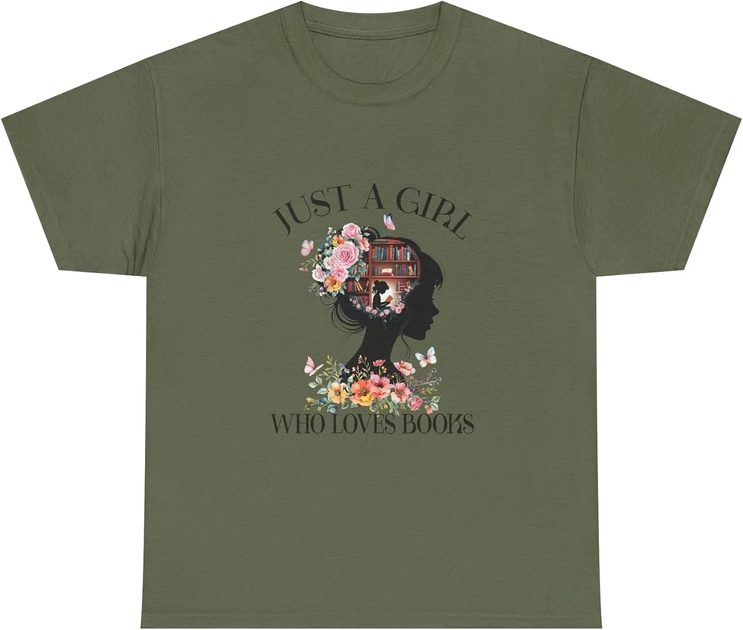 Мужская футболка с принтом Book Lover Unisex Tee, хаки