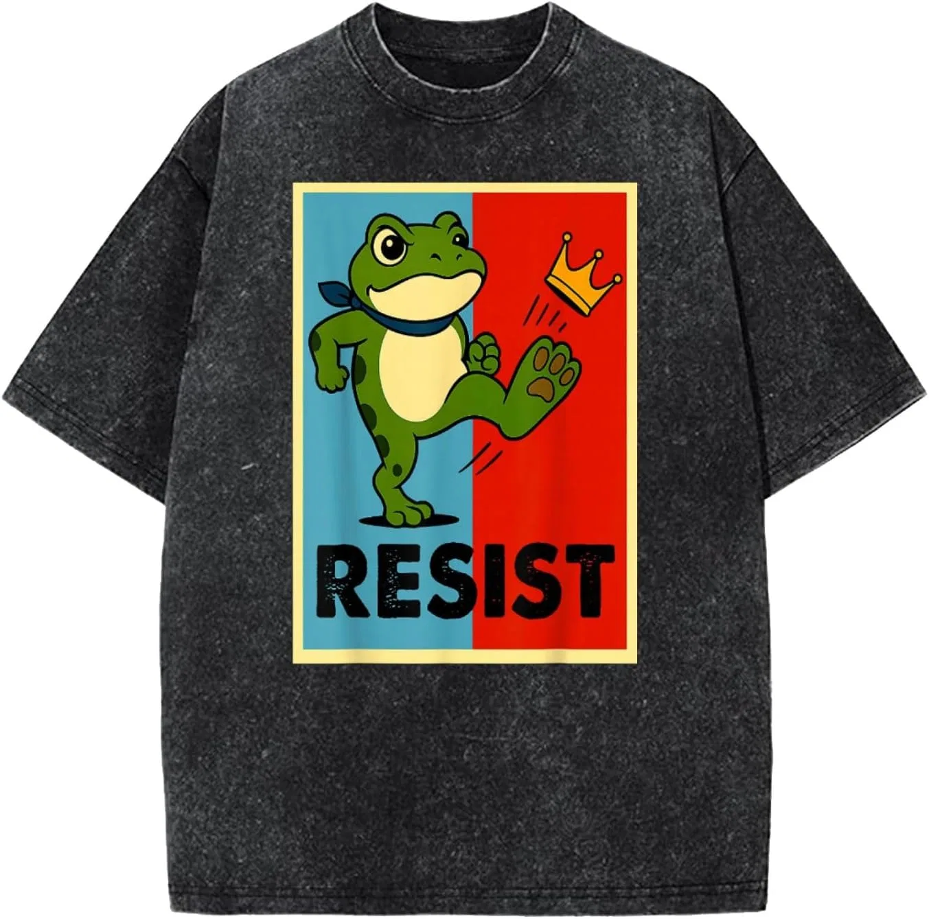 Футболка с принтом Portland Frog, Wash Black